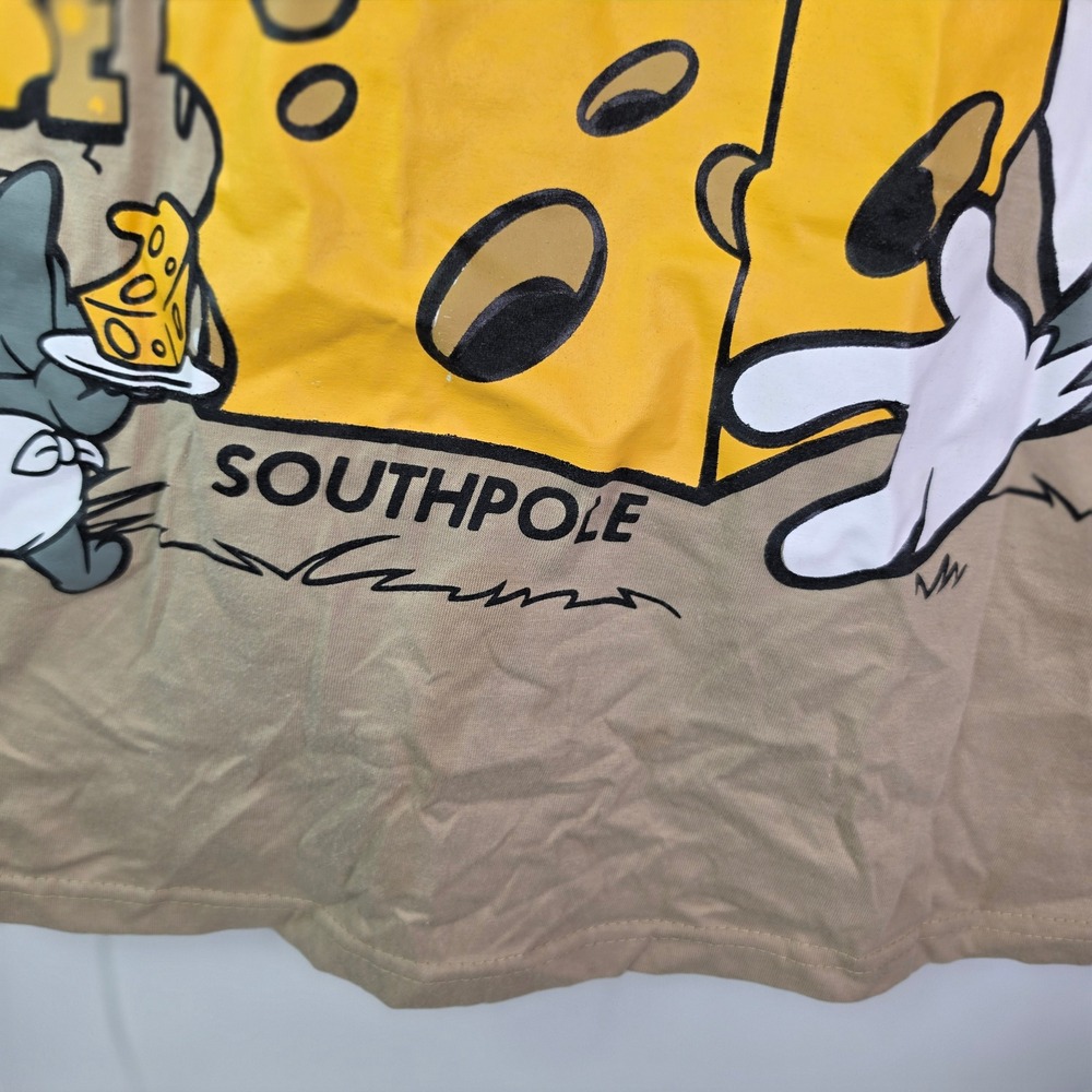 Southpole Tom and Jerry Graphic T-Shirt Tan Brown Mens Small Y2K Streetwear - Picture 4 of 7